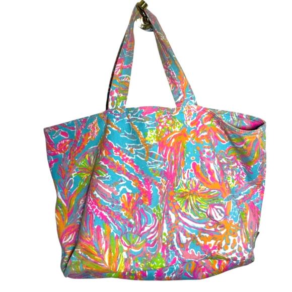 Lilly Pulitzer Scuba to Cuba Palm Beach Tote - Picture 1 of 7